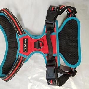 rabbitgoo No Pull Dog Harness Adj. Reflective Control Handle MEDIUM Red/TEAL
